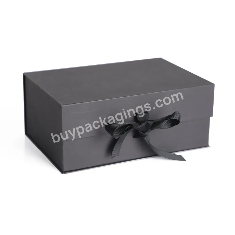 Custom Magnet Carton Cardboard Custom Cosmetic Rigid Package Boxes Heavy Black Large Magnetic Closure Packaging Paper Gift Box