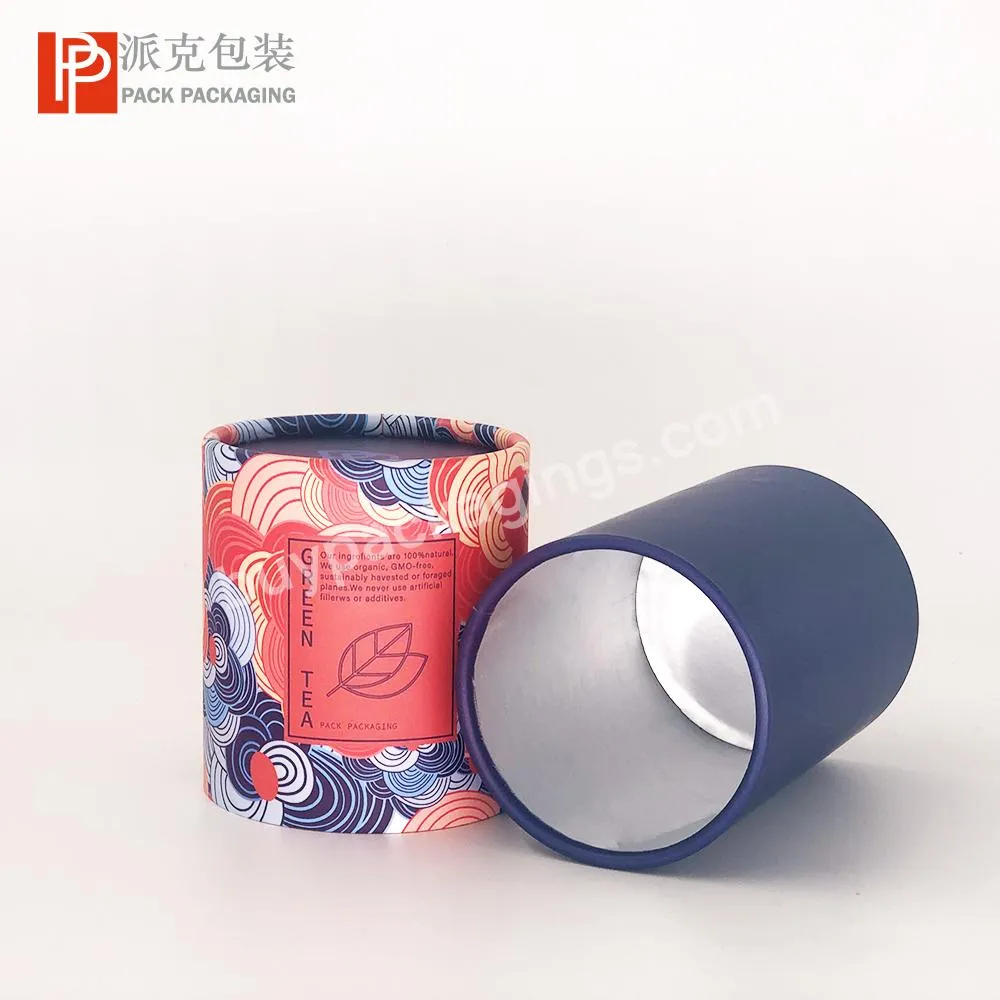 Custom manufactured food grade cardboard art paper tea canister packaging for tea bag