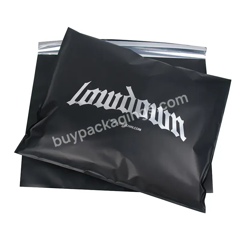 Custom Matte Black Self Adhesive Bags Aluminum Foil Silver Reflectine Packaging Bag For Underwear T Shirts Poly Mailer