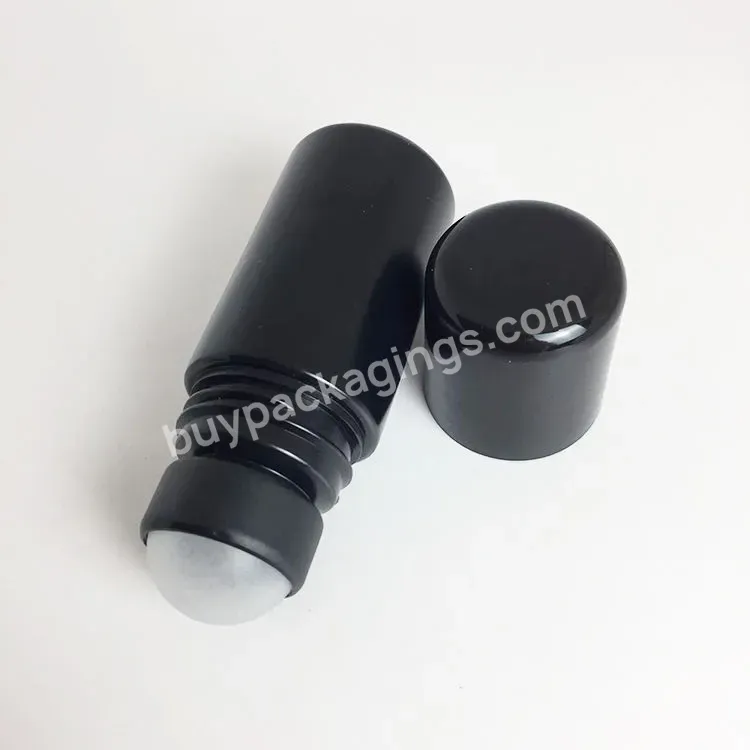 Custom Matte Black Wholesale 50ml Plastic Roll On Deodorant Container