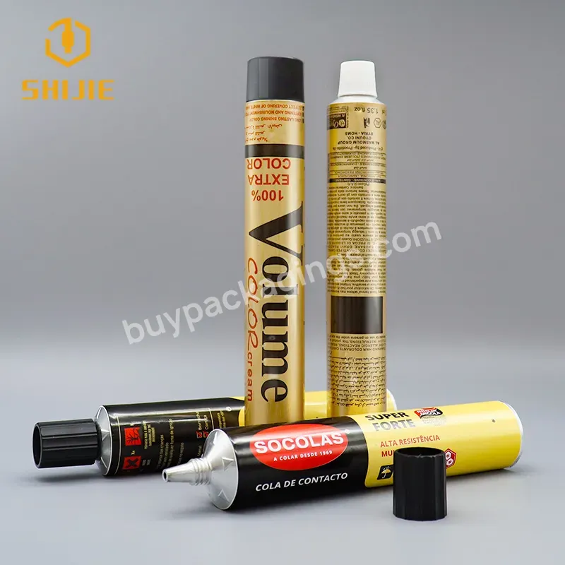 Custom Matte Cosmetic Squeeze Tube Hair Cream Matte Tube Cosmetics Empty Hair Dye Packaging Aluminium Tube