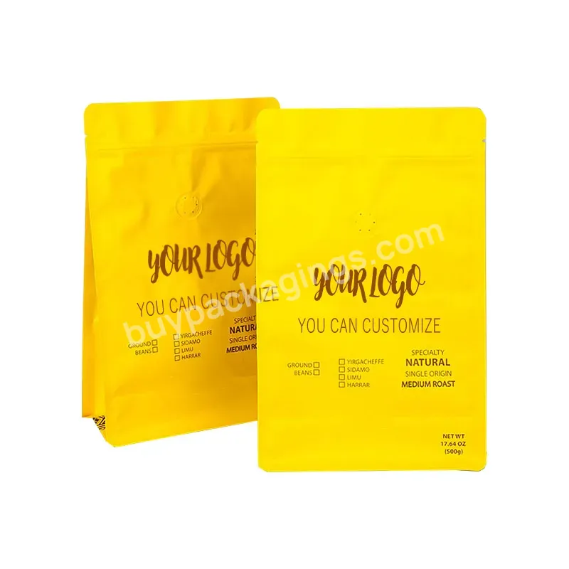 Custom Matte Highlight Waterproof Heat Sealable 3 8 Side Seal Zipper Bag Coffee Tea Food Packaging Bags With Your Logo