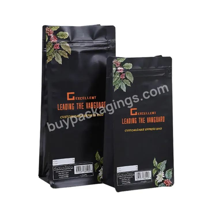 Custom Matte Highlight Waterproof Heat Sealable 3 8 Side Seal Zipper Bag Coffee Tea Food Packaging Bags With Your Logo