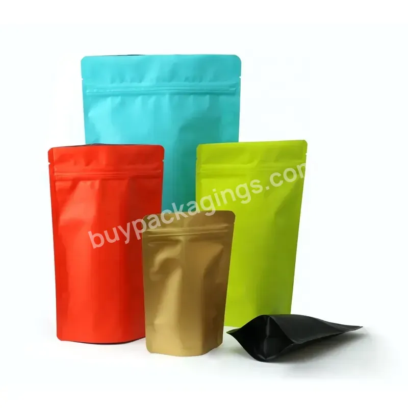 Custom Matte Package Stand Up Pouch Aluminum Foil Packaging Ziplock Bag Mylar Storage Bags