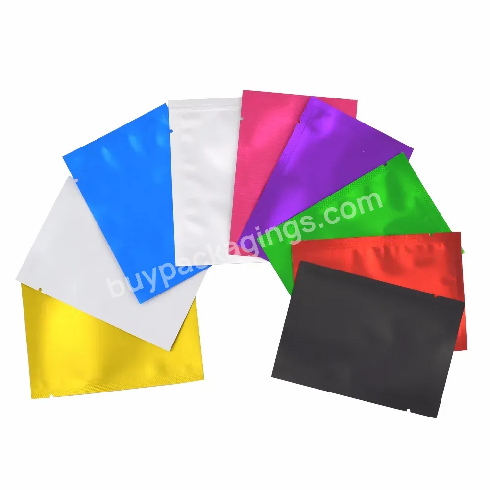Custom Matte Plastic Vacuum Colorful Mylar Aluminum Foil Pouch Heat Sealable Bag Smell Proof Foil Pouch In Stock