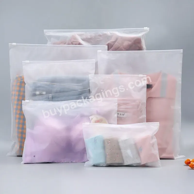 Custom Matte Zip Lock Frosted Cosmetic Make Up Underwear Bag Plastic Zipper Bag