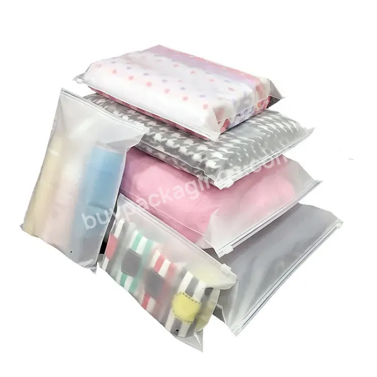 Custom Matte Zip Lock Frosted Cosmetic Make Up Underwear Bag Plastic Zipper Bag