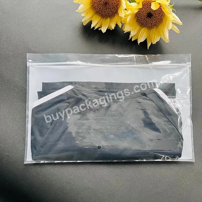 Custom Matte/frosted/clear Biodegradable Plastic Packaging Zipper Bags For Clothes