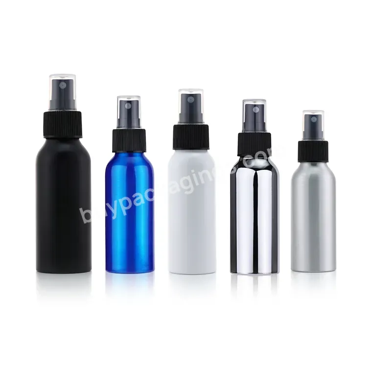 Custom Metal Cosmetic Mist Spray Bottle With Metal Blue Black Silver Mist Sprayer