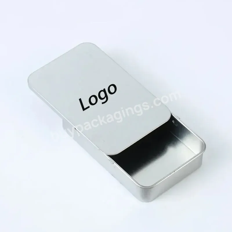 Custom Metal Tin Can Cr Tin Box Silver 10g Candy/mint/pill/solid Perfume Packaging Metal Sliding Tin