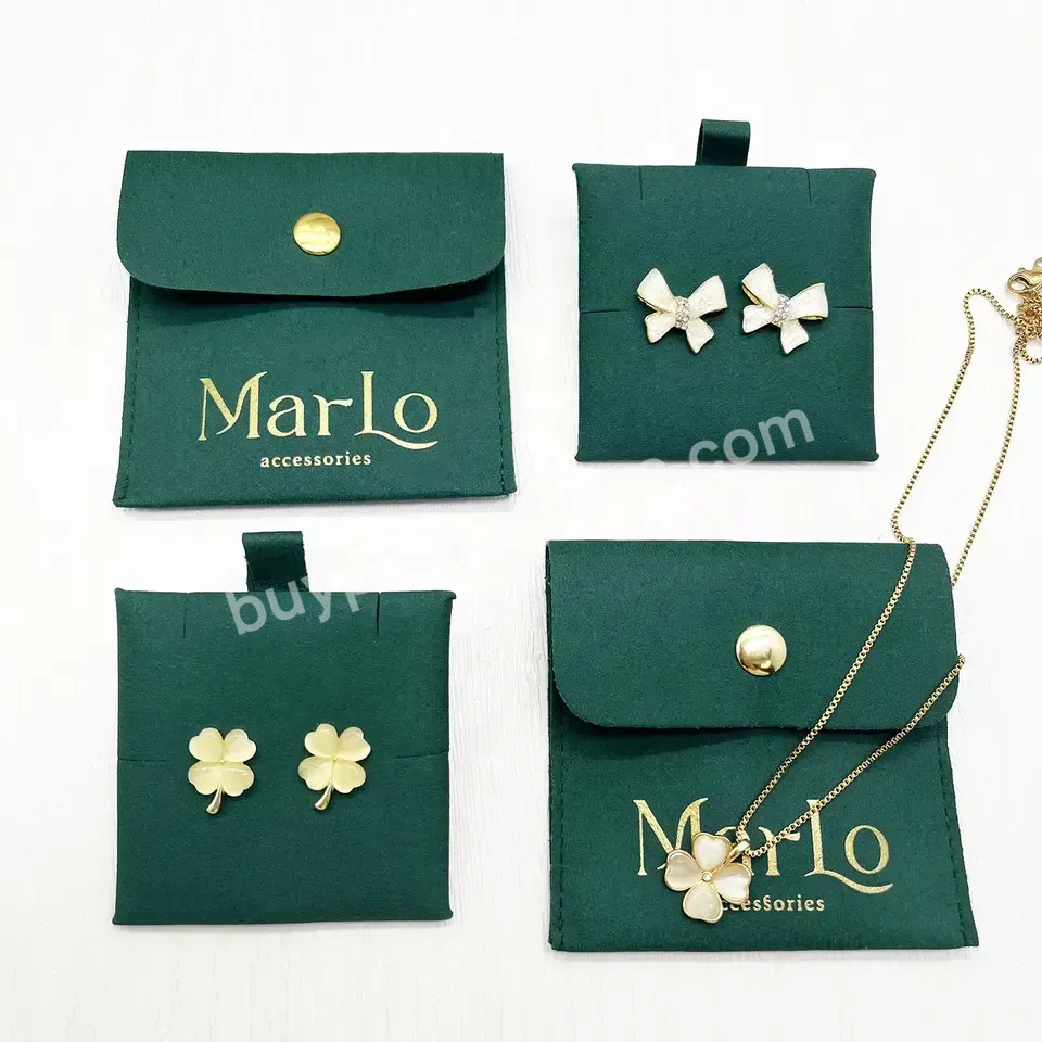 Custom Microfiber Jewelry Packaging Pouch With Insert Pad/ Holder Earring Pouch Snap Closure Envelope Pouch With Hot Stamped - Buy Custom Suede Jewerly Pouch,Jewelry Earing Pouch,Jewelry Pouch And Insert Pad.