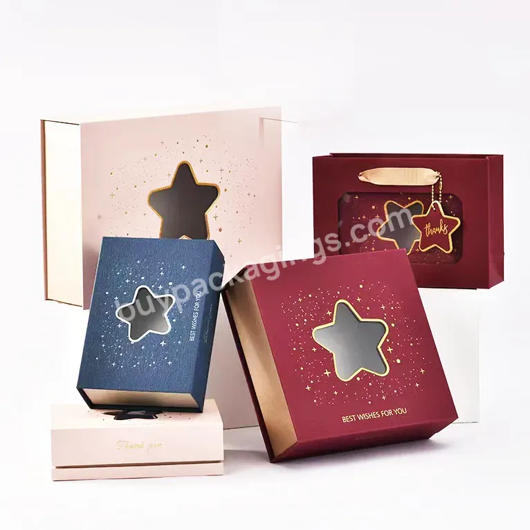Custom Milky Way Starry Sky Windows Folding Box With Hot Stamping Foil For Candy Toys Balls Gift Packaging Boxes Paper Boxes