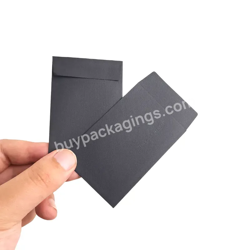 Custom Mini Card Envelope With Logo Printing Luxury Black Mini Card Self Kraft Cardboard Envelopes