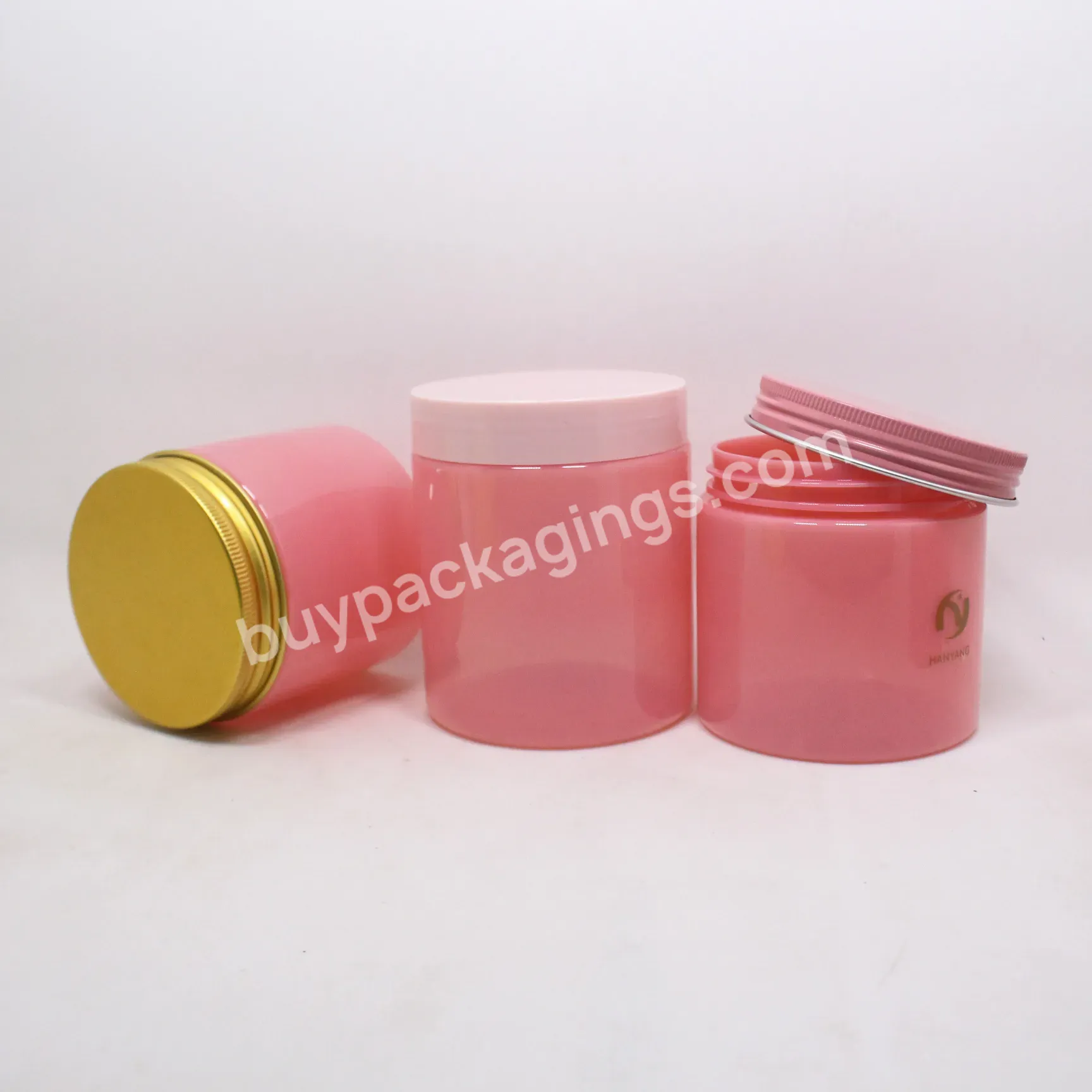 Custom Mini Empty Frosted Cosmetic Scrub Small 8oz 300ml 400ml 16.7oz Black Pink Amber Body Face Cream Jar Pet Plastic Jars