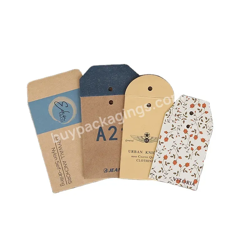 Custom Mini Kraft Paper Envelope With Logo For Button Packaging Clothing Accessories Envelope With Logo