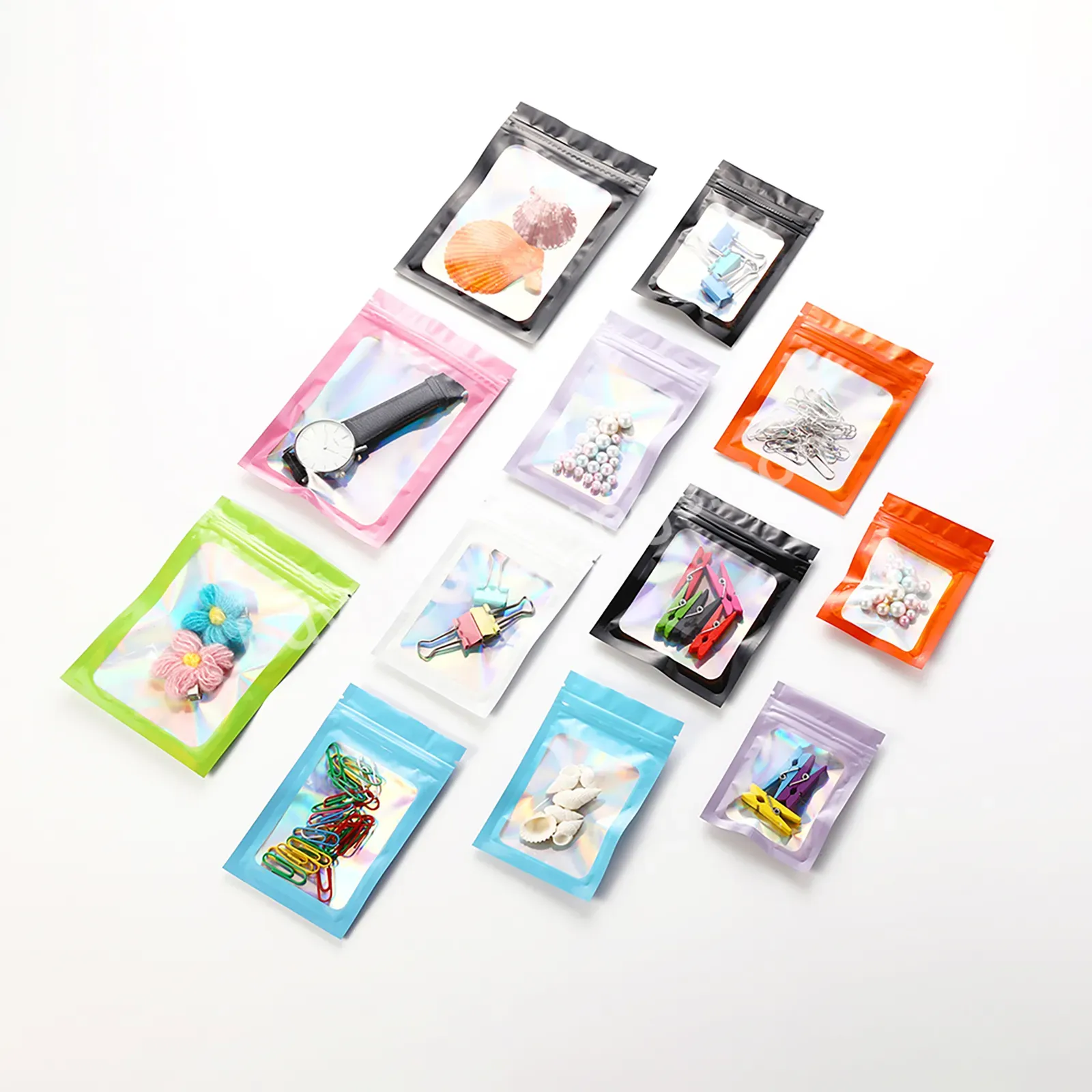 Custom Mini Ziplock Bag Frosted Small Pouch Reusable Zip Hologram Bags