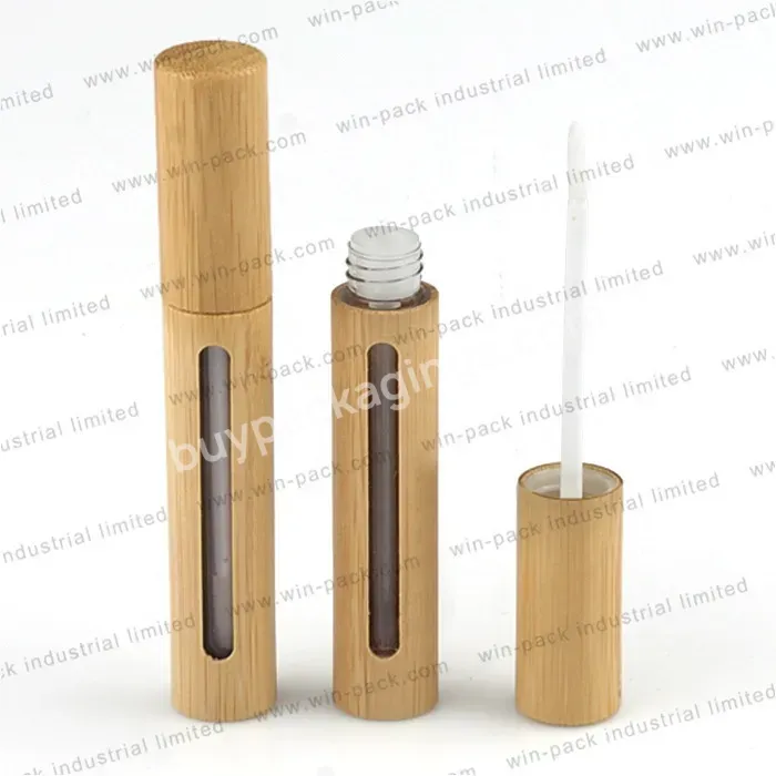 Custom Nail Polish Bottle With Round Bamboo Caps And Lipstick Container Lip Gloss Tubes