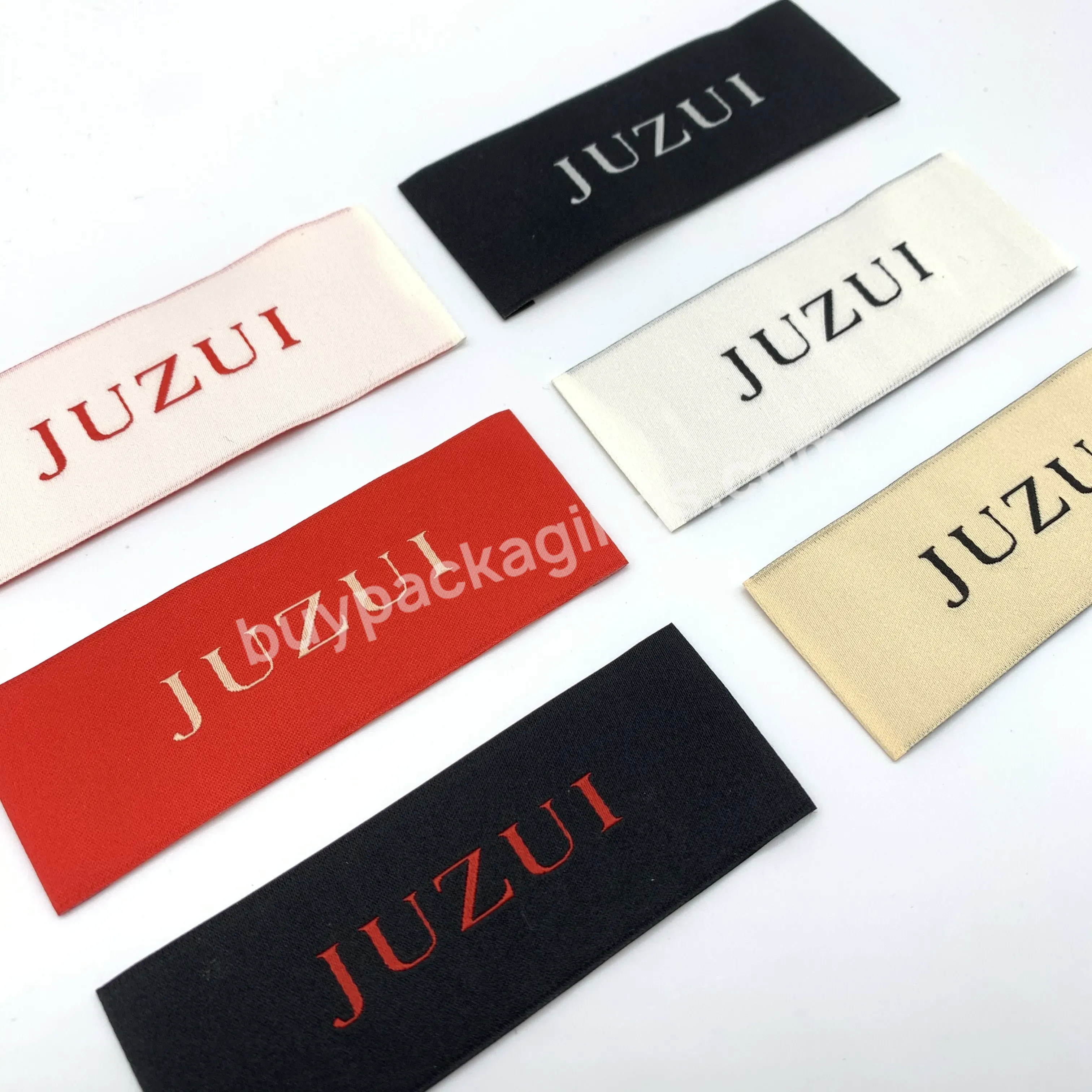 Custom Name Logo Damask Garment Woven Labels For Clothing Neck Label