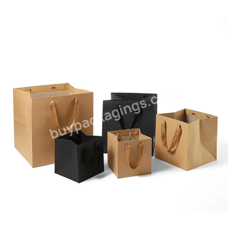 Custom Natural Color Kraft Paper Bag With Handle Party Birthday Holiday Gift Bag /diy Multi Functional Fashion Packaging Bag