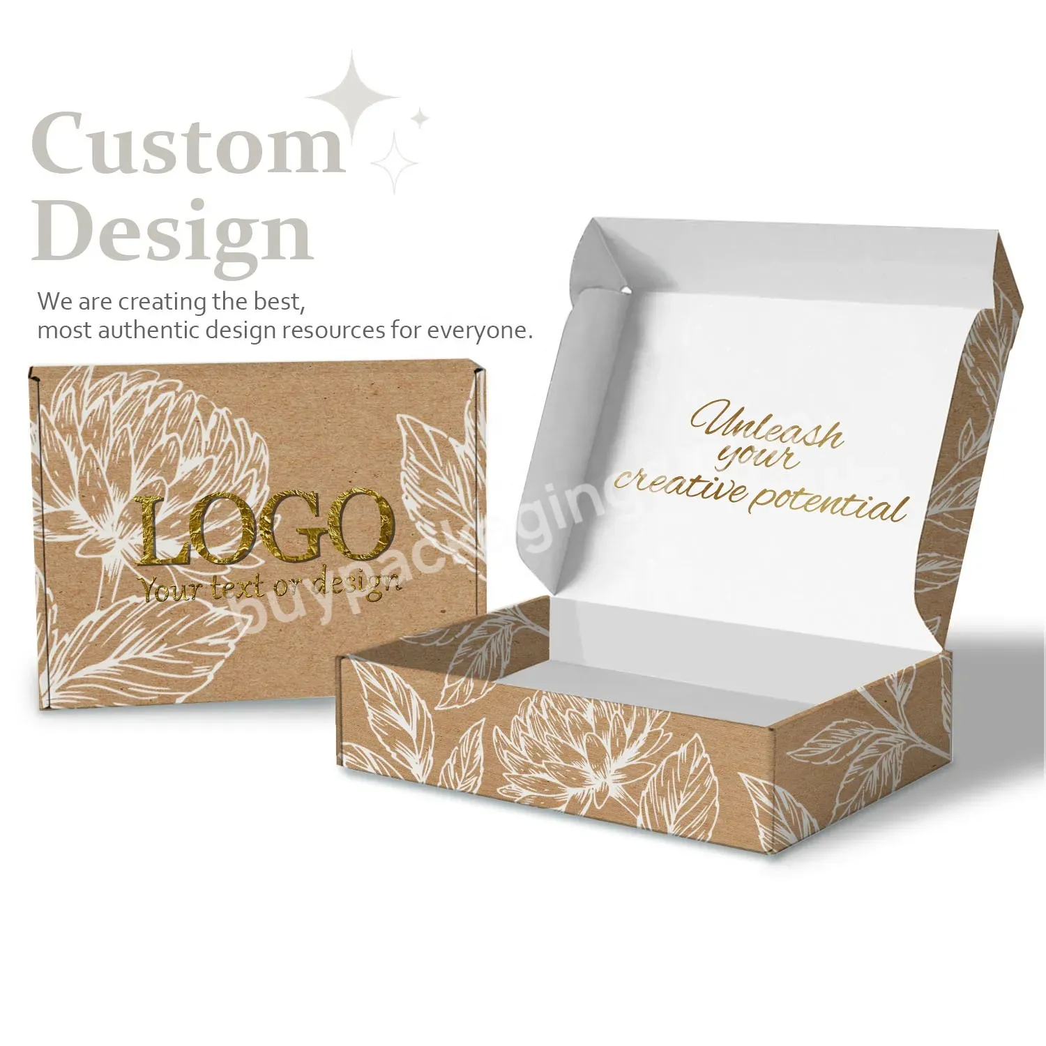 Custom Natural Reusable Good Quality Corrugated Folding Cosmetics Packaging Box