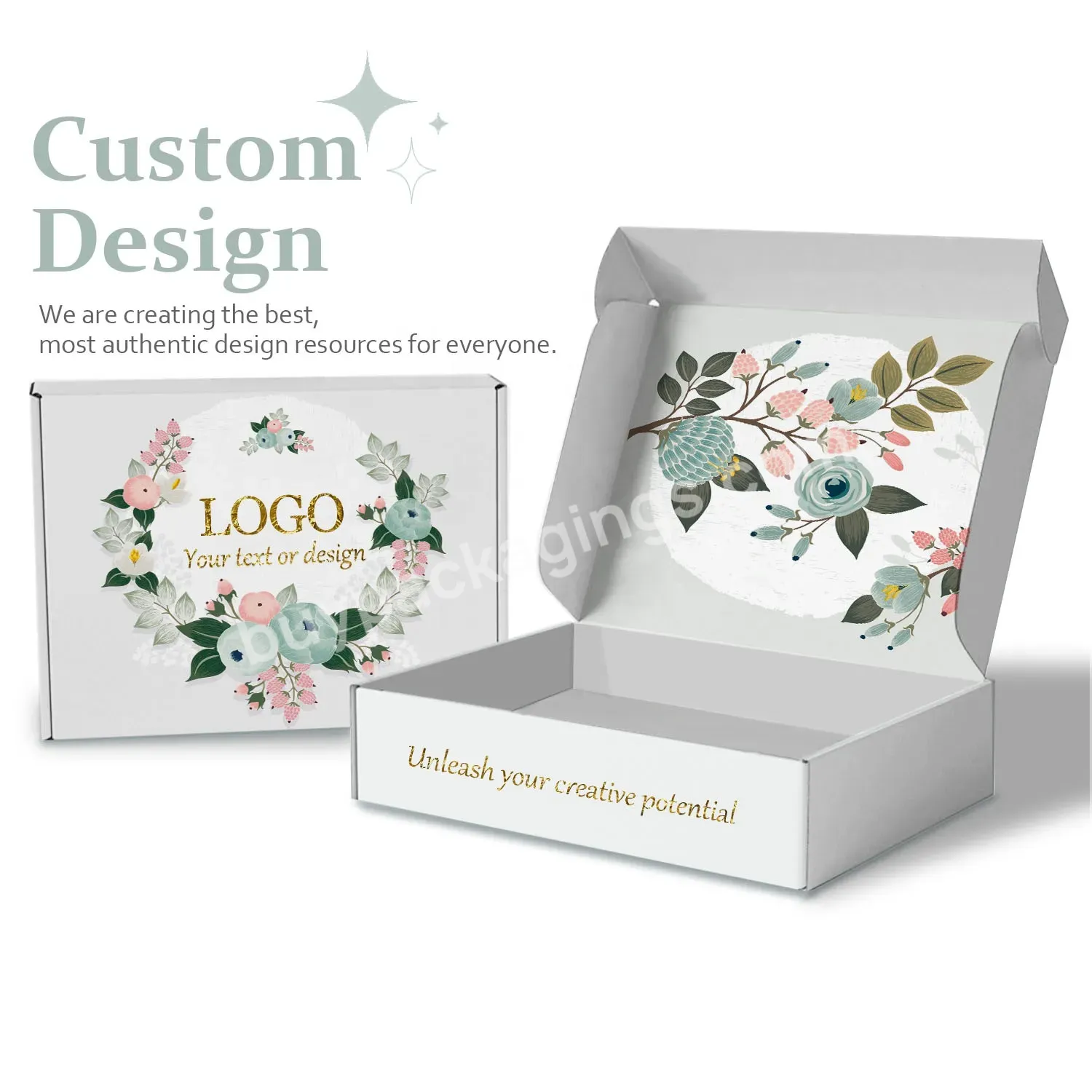 Custom Natural Reusable Good Quality Corrugated Folding Cosmetics Packaging Box