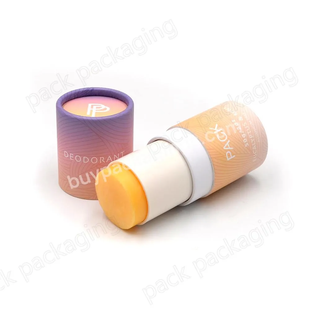 Custom natural sunscreen stick paper tube packaging  for skincare deodorant packaging container