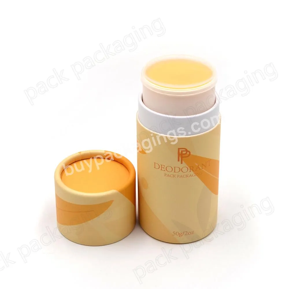 Custom natural sunscreen stick paper tube packaging  for skincare deodorant packaging container