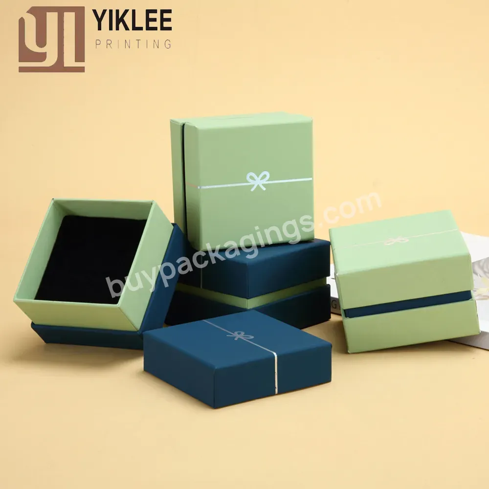Custom Necklace Bracelet Card Pendant Gift Packing Box Jewelry Packaging Boxes Storage Case Ring Jewelry Boxes With Bow Design