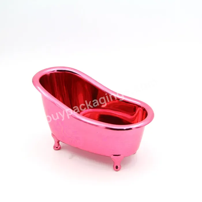 Custom New Arrival Gold Ceramic Mini Bathtub Soap Dish Manufacturer/wholesale