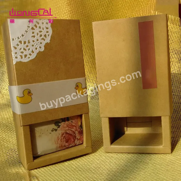 Custom New Design Reusable Kraft Paper Sock Slide Packaging Box