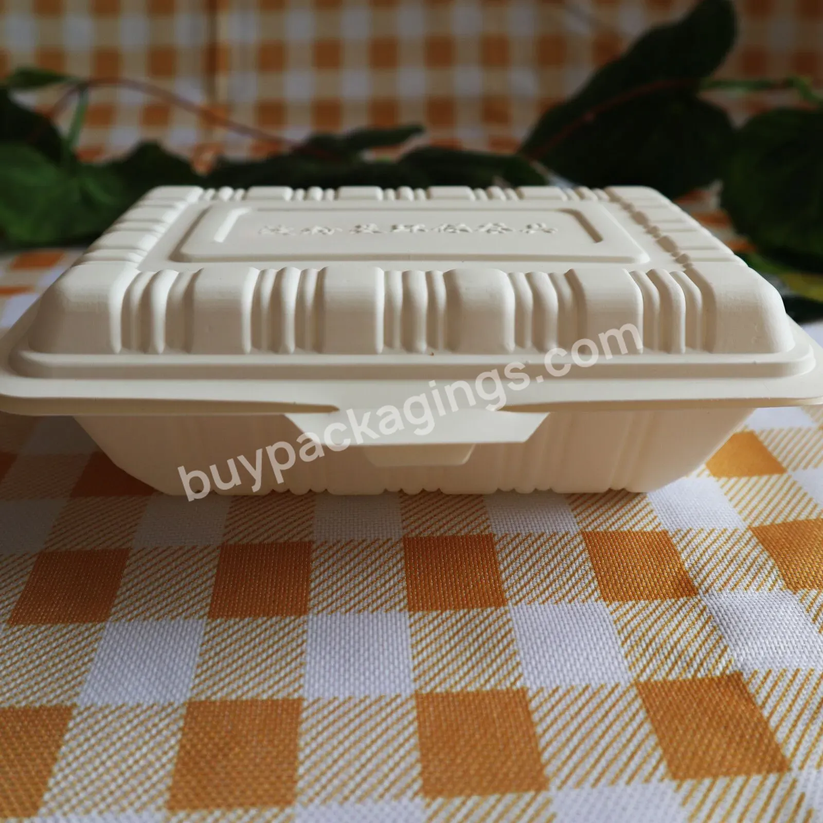 Custom New Material Clamshell Corn Starch Biodegradable Takeaway Lunch Box For Food Container