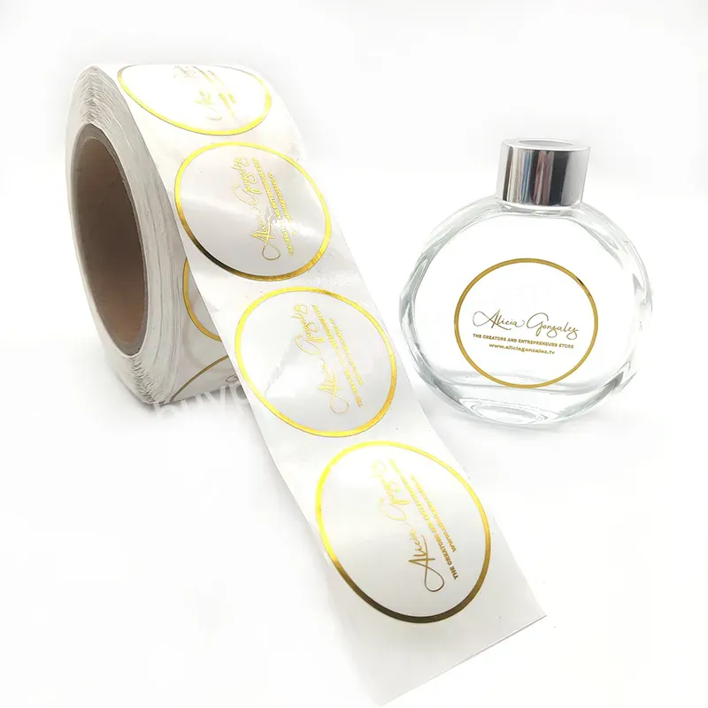 Custom Oem Gold Metal Perfume Package Classic Brand Private Label Logo Sticker For Perfume Bottle 150ml