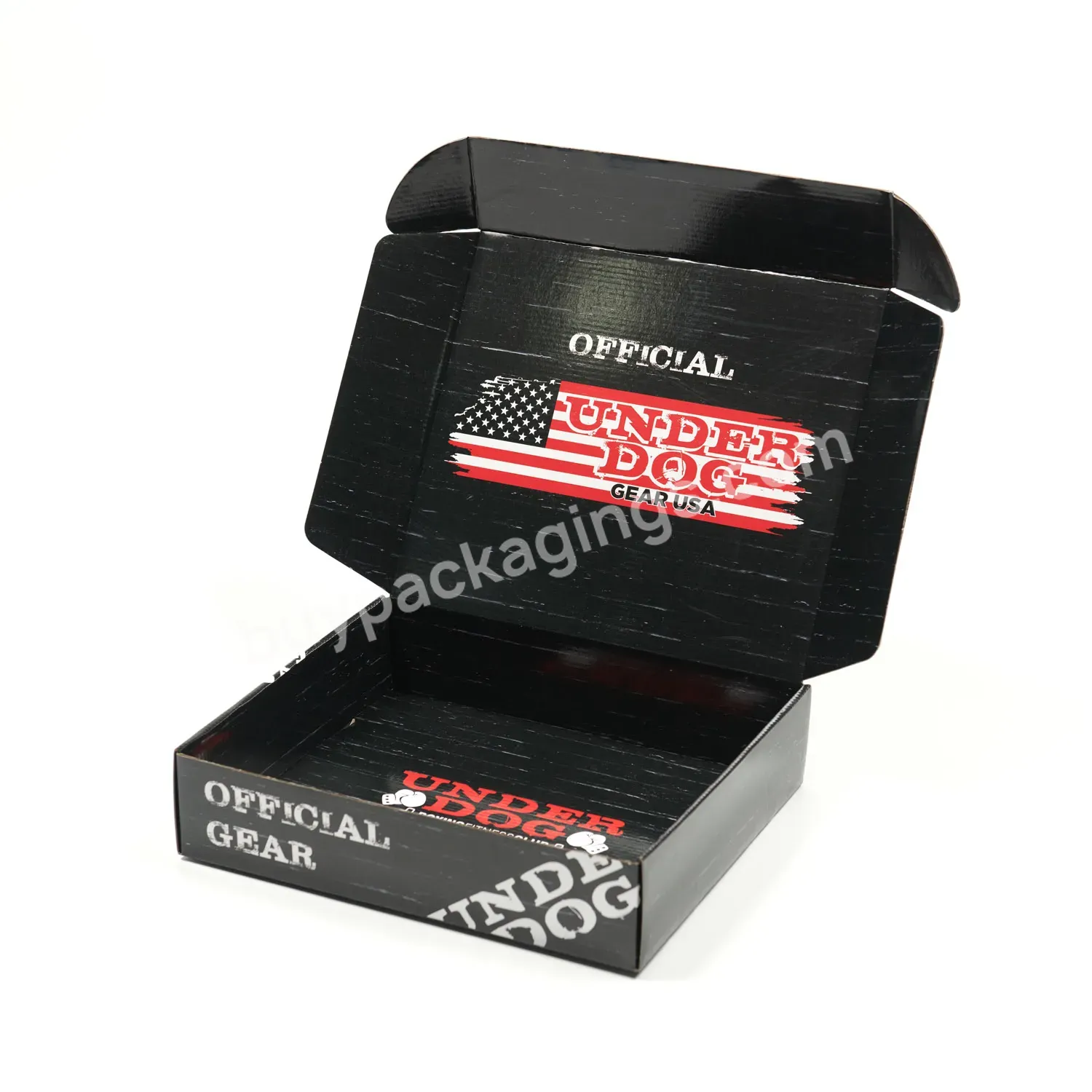 Custom Oem Luxury Glossy Black Folding Mailer Packaging Box Aircraft Cardboard Shipping Box For Clothes Apparel Pack