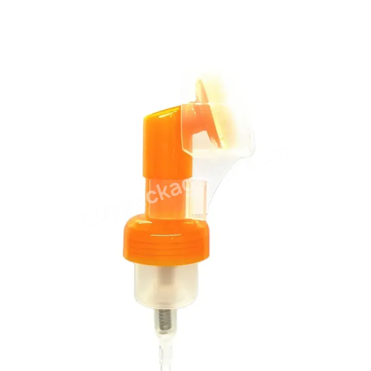 Custom Oem Orange Facial Cleaning Brush Foam Pump Plastic Transparent Bottle Silicone Brush Foam Pump 43mm 30mm