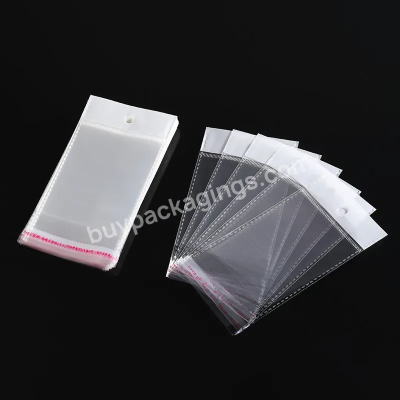 Custom Opp Self-adhesive Card Head Bag Transparent Card Head Plastic Packaging Bag Film Hanging Hole Bag Printing