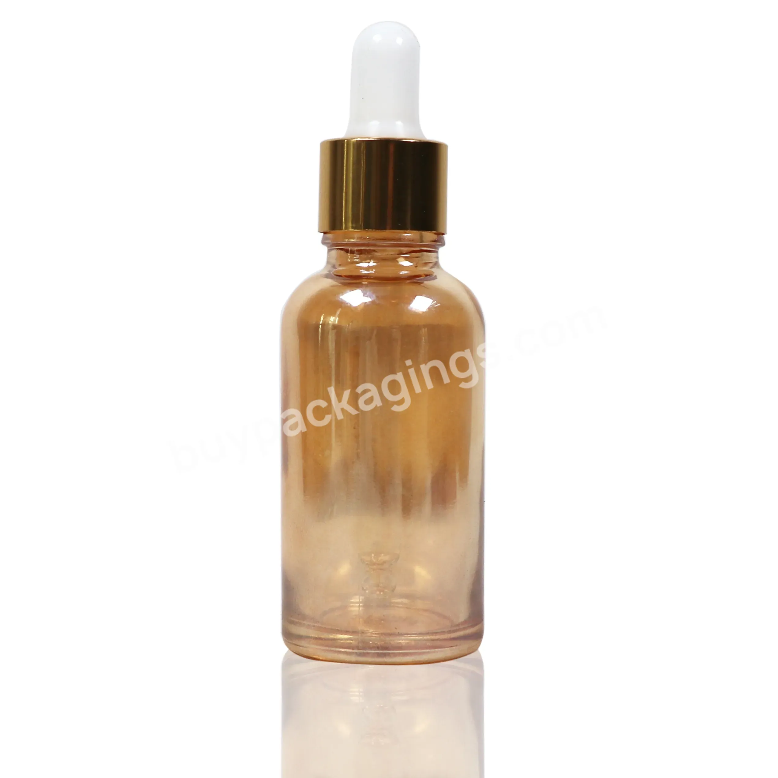 Custom Or Standard Factory Manufacturer Gold Transparent Glass Dropper Bottle