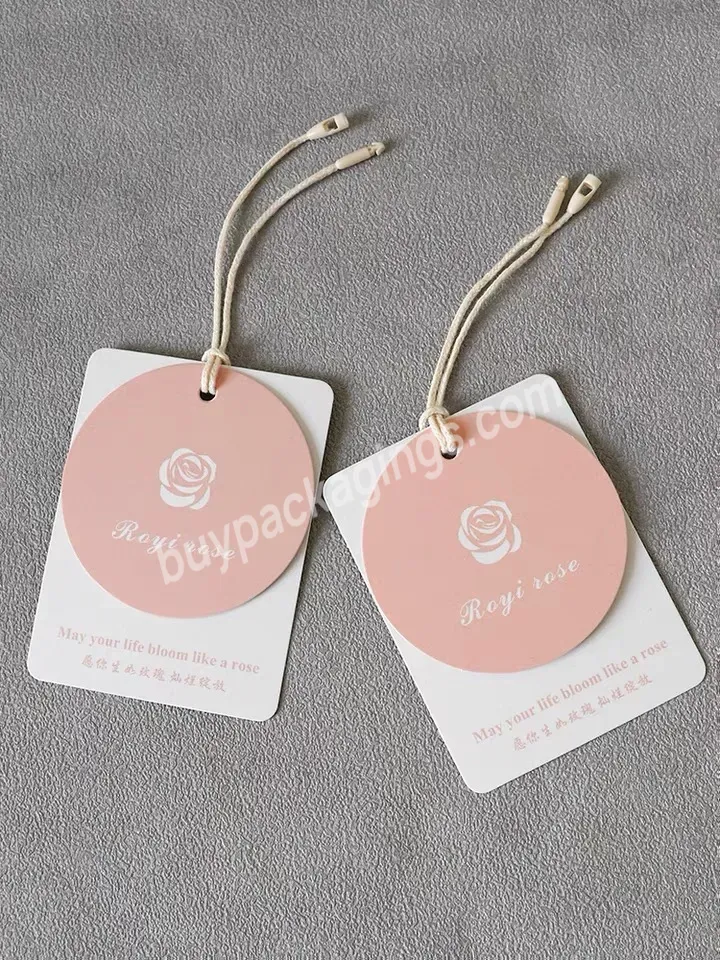 Custom Original Recycled Circle Round Shape Paper Hang Tag With Logo Print - Buy Paper Brand Hang Tags,Circle Hang Tag,Custom Shape Tag.