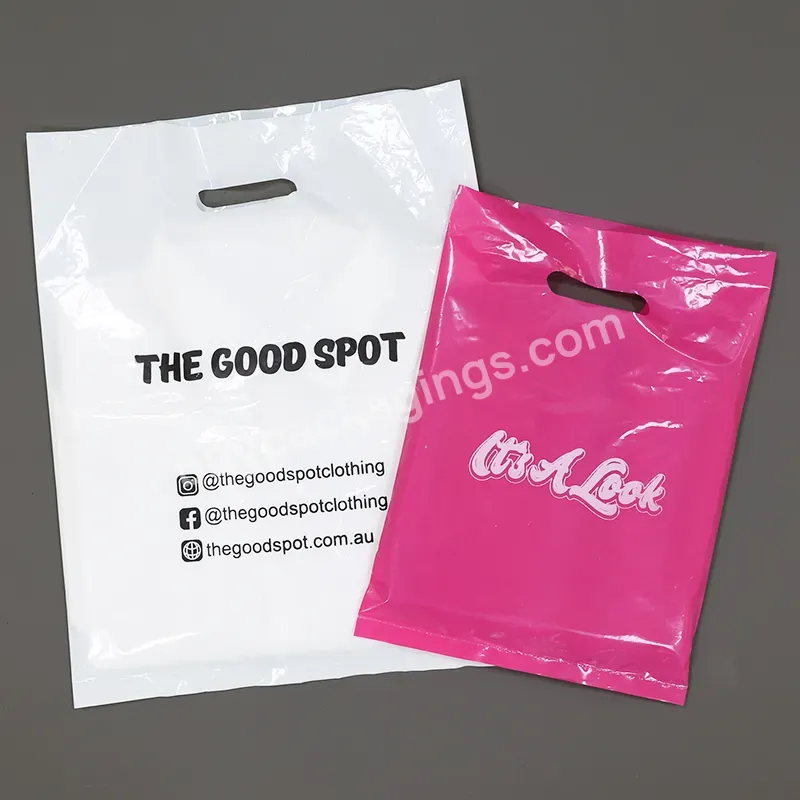 Custom Own Logo Plastic Shopping Bag Die Cut Garment Bag