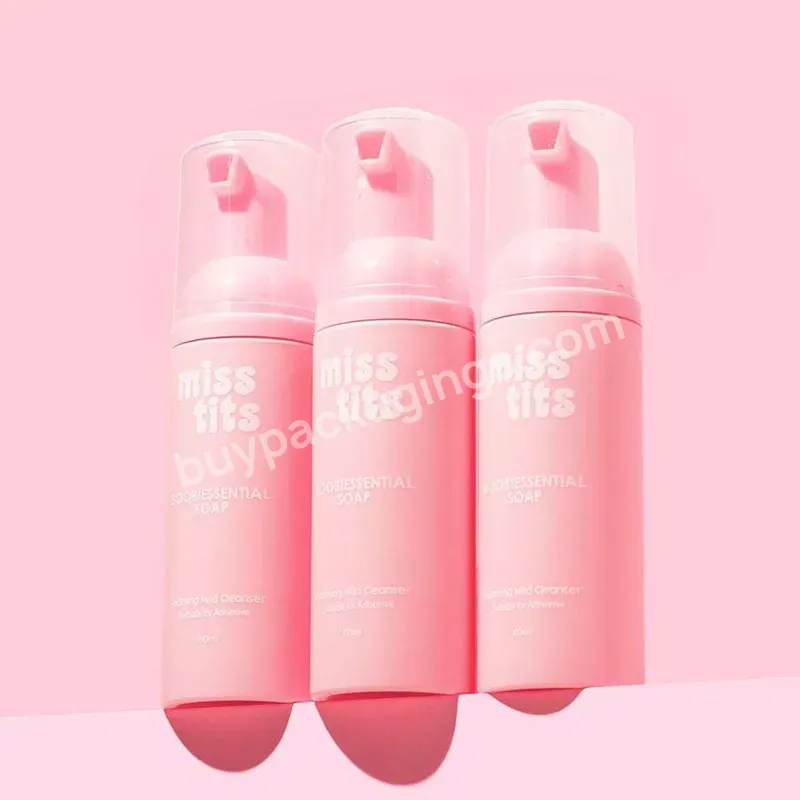 Custom Own Your Logo Lash Foam Cleansers Foaming Bottle Pink Color Lash Shampoo Bottles 60ml