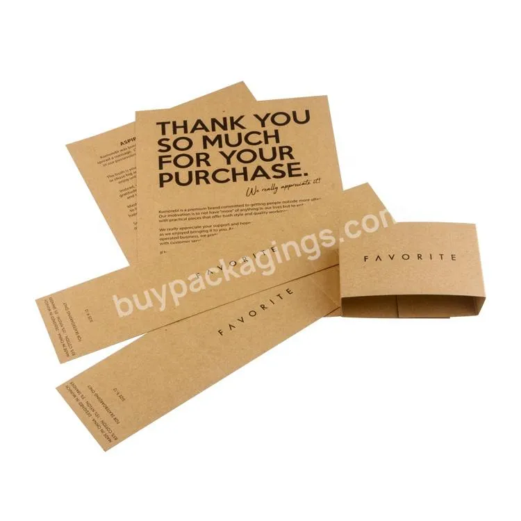 Custom Packaging Kraft Gift thank you Paper Sleeves  printing