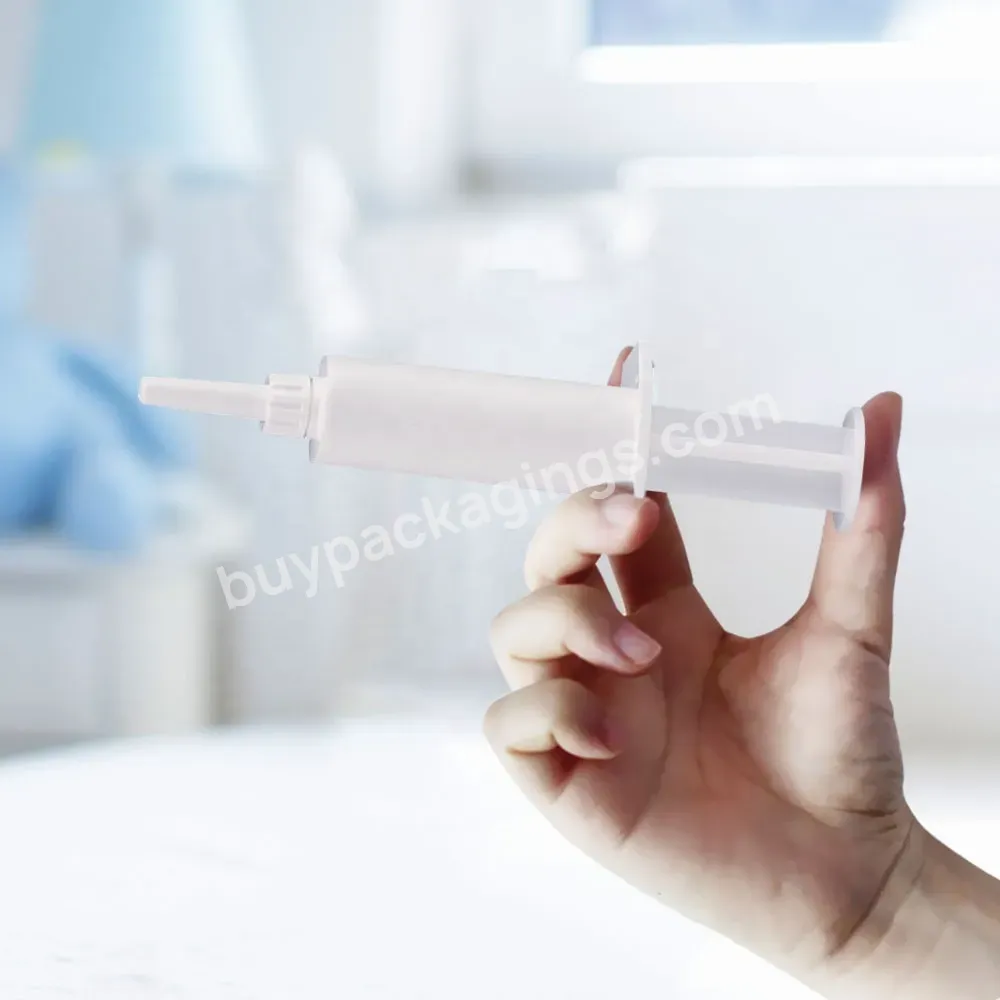 Custom Packaging Narrow Soft Tip Empty Syringe Veterinary Instrument Disposable Medical 5ml Bovine Udder Use Cow Plastic Syringe