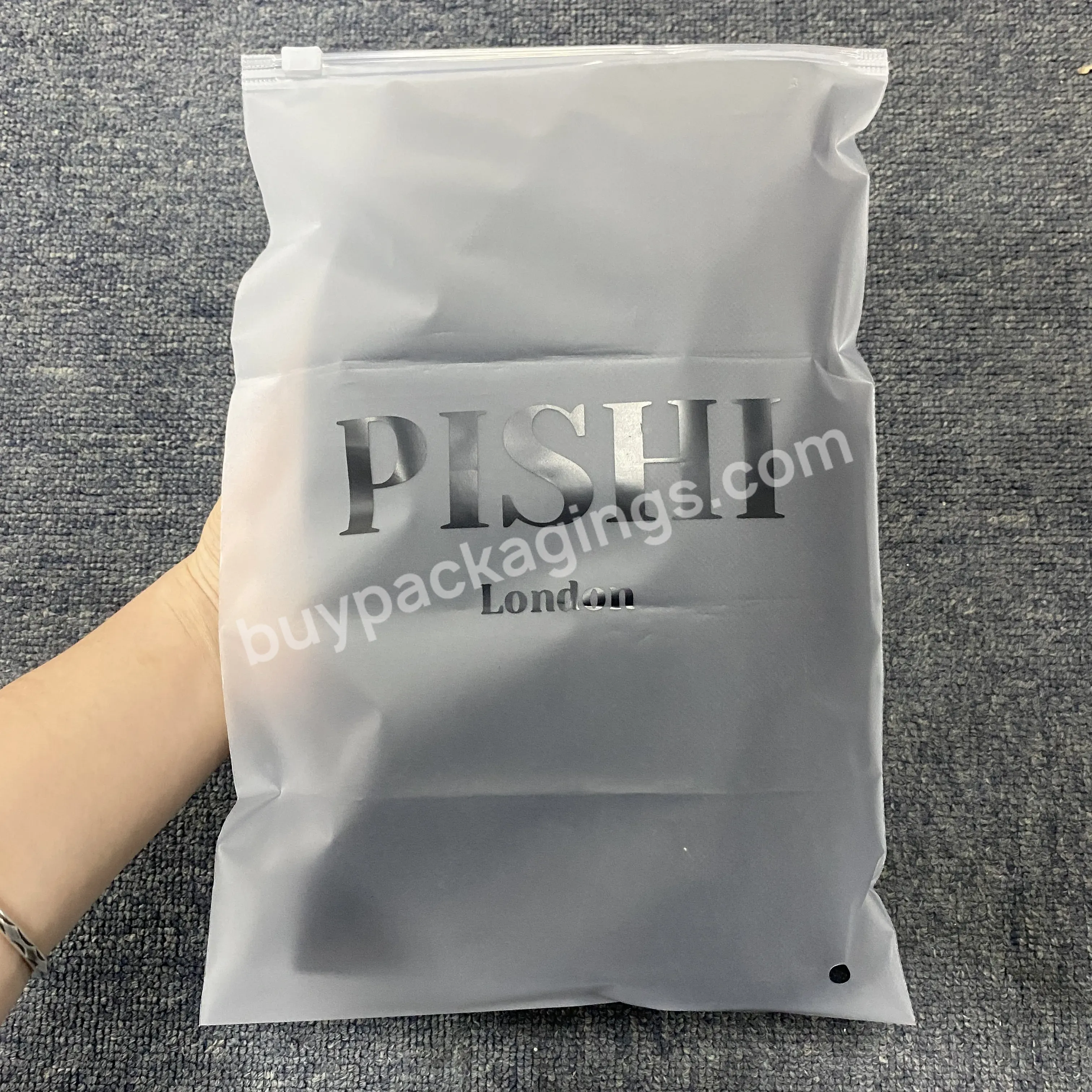 Custom Packaging Printed Logo Zipper Lock Zipper Lock Plastic Zipper Frosted Clothing Bag