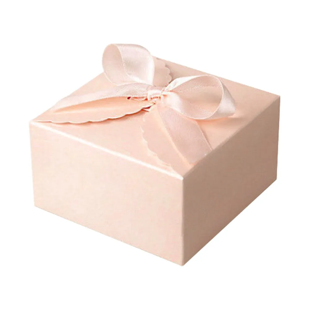 Custom packaging wedding cake gift paper box with ribbon