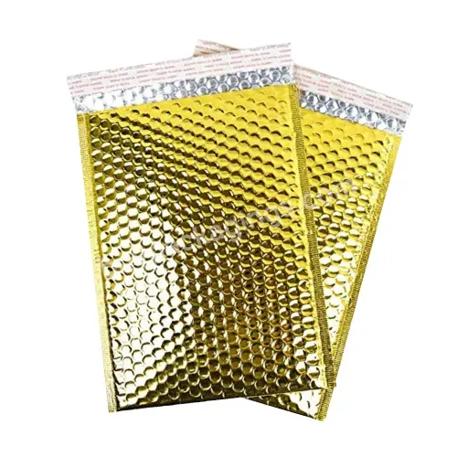 Custom Padded Bubble Packaging Envelopes Gold Biodegradable Recycled Wrap Bags Metallic Bubble Mailer 4x8 6x9 5x7 6x10 10x13