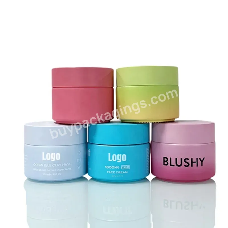 Custom Painting Matte Color Ceramic Glass Jar 15ml 30ml 50ml 100ml Opal White Porcelain Glass Cosmetic Cream Jar With Lid