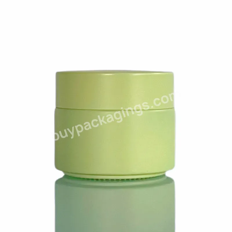 Custom Painting Matte Green Glass Jar 20ml 30ml 50ml 100ml 200ml Frosted Glass Jar Cosmetic Container For Cream Body