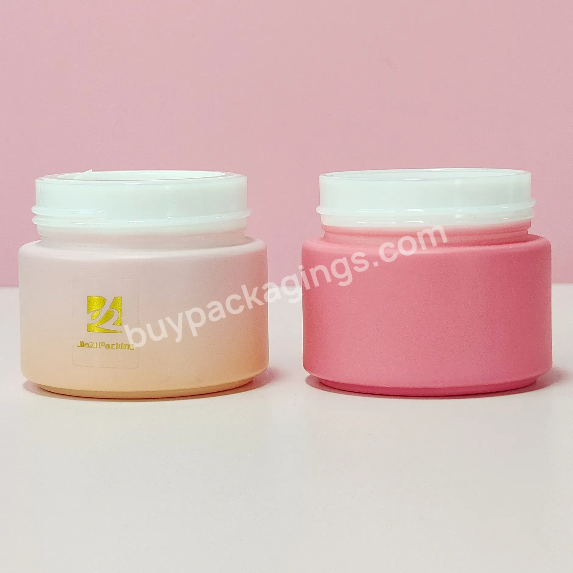 Custom Painting Matte Pink Gradient Body Scrub Skin Care Cream White Opal Glass Jar With Plastic Lid - Buy Cosmetic Jars Painted Matte 15ml Glass With Alu Li,30g Opal Glass Jar / White Cosmetics Container Jar W,Cosmetic Glass Cream Jar.