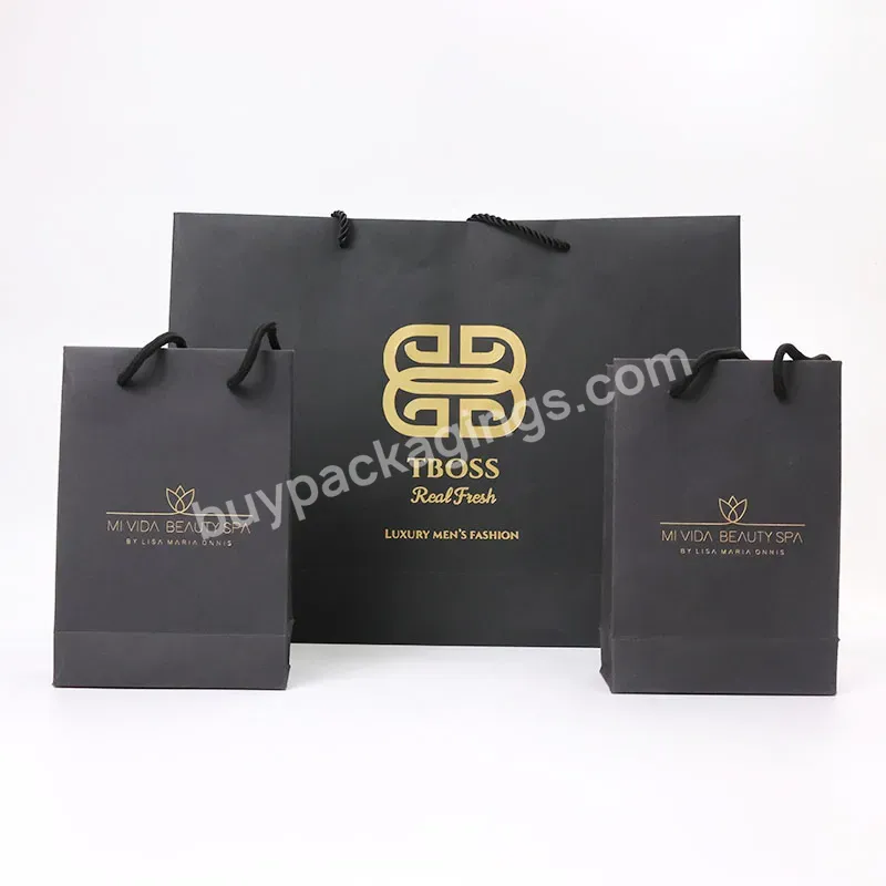 Custom Paper Bag For Packaging Takeaway Shopping Paper Bag Paper Bags With Color Handles