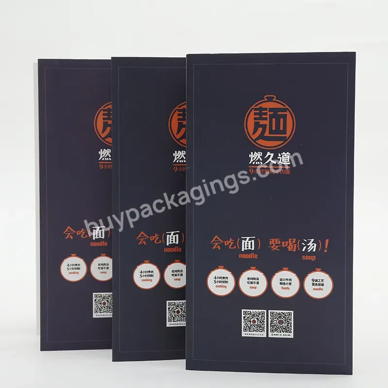 Custom Paper Business Supermarket Promotional Pamphlet Mini Paper Menu Booklet Flyer Leaflet Printing