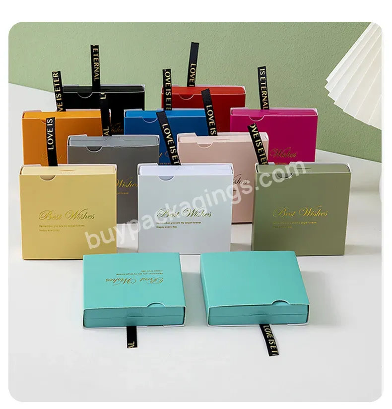 Custom Paper Cardboard Jewelry Packaging Gift Box With Bow Ribbon